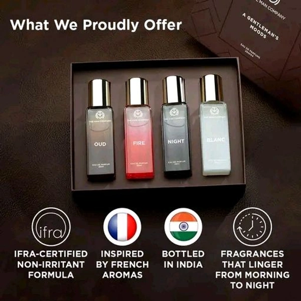 The Man Company Perfume Gift Set for Men 4*20ml - A Gentleman’s Moods | Premium Long-Lasting Perfume Body Spray for Gifting