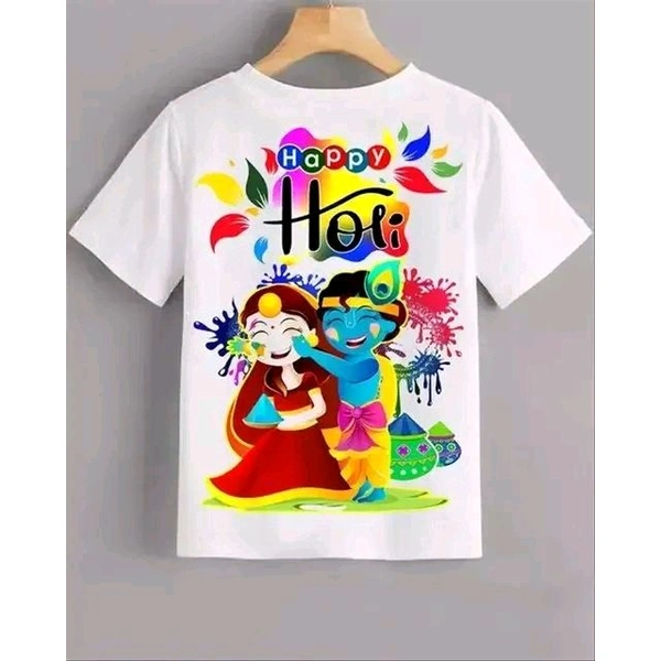 HOLI KRISHNA KIDS T SHIRT FOR   GIRLS AND BOYS  ( PACK OF -01 ) - White, 6-9 Month