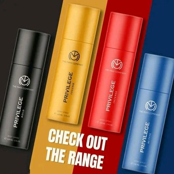 The Man Company Privilege Active Deodorant for Men - 150 ml X 2 | Premium Long-Lasting Deo Perfume Body Spray