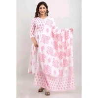 anarakali kurti and dupatta pink - Pink, XXL