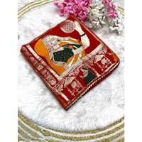 new trending saree cottan saree beautiful saree trending saree dola silk saree meena saree  - Red
