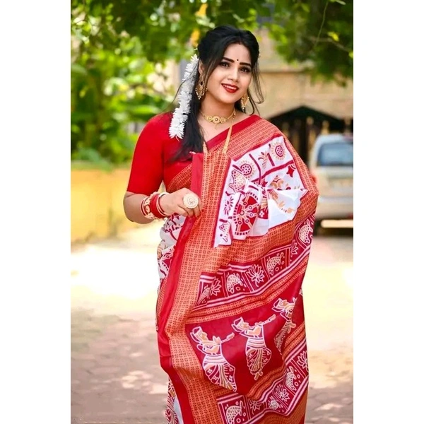 Trending Pure Cotton Sambapuri Pasapalli Saree Best Quilty - White