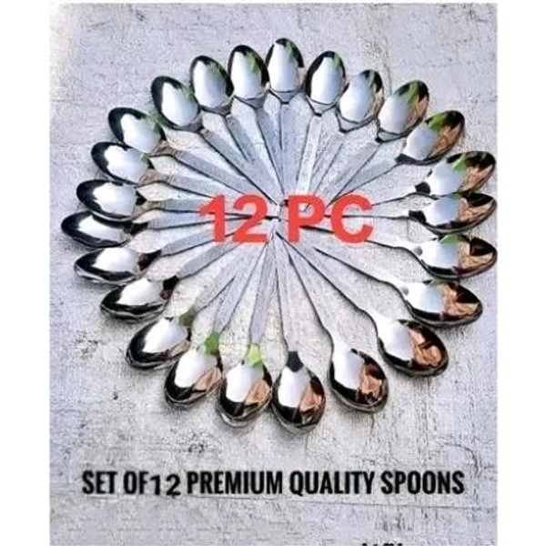 12 pc steel spoon - Silver