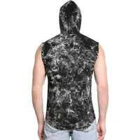 Matelco Men's Black Denim Shirts sleeveless with Hooodie |Casual Shirt|Holiday Shirt|Beach Shirt - Black, M