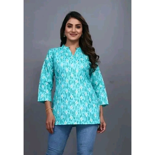 WOMENS SHORT STYLISH  KURTA   - Blue, XS