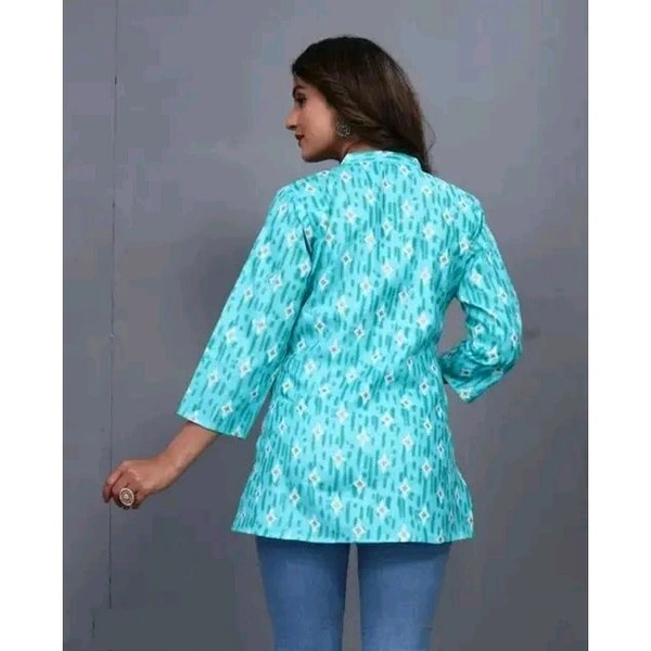WOMENS SHORT STYLISH  KURTA   - Blue, XS