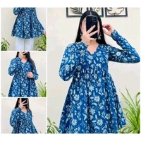 V-Neck Top New Stylish Indigo Blue - Blue, XXL