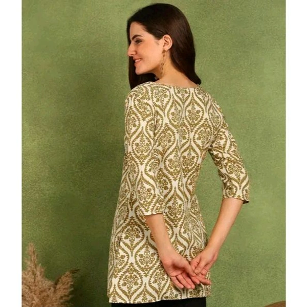 New Ethnic 4 You Straight Short Kurta for Girls and Women - Green, XXL