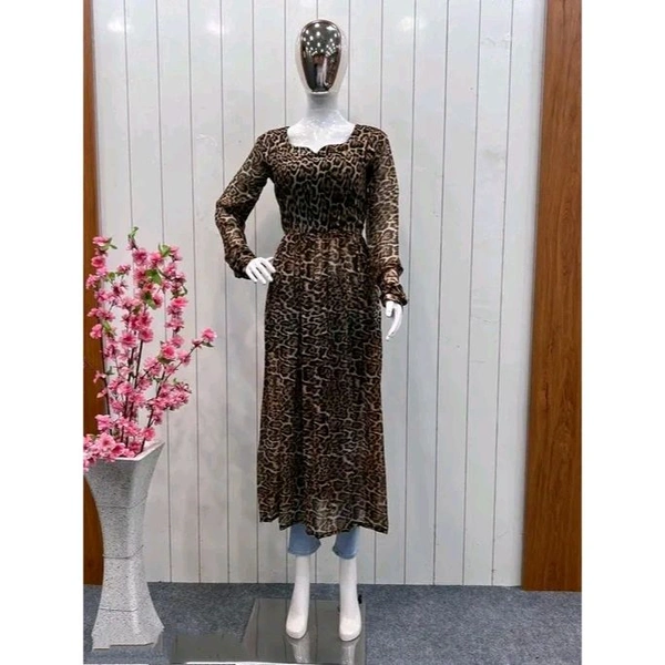 women kurtis Nayara cut leopard print kurti - Black, XS