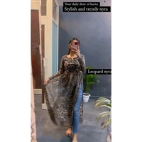 women kurtis Nayara cut leopard print kurti - Black, XL