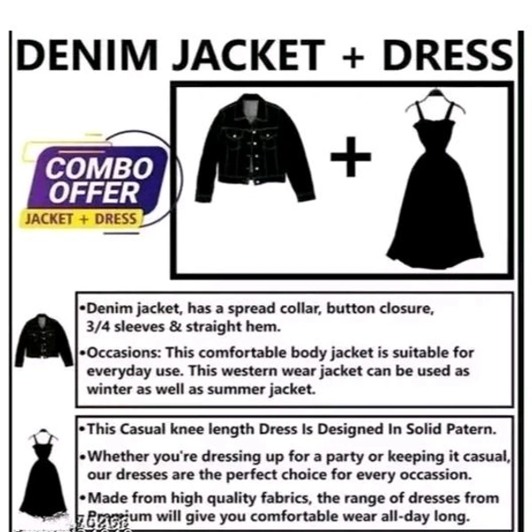 Urbane Glamorous Women Dresses with white Jacket - Black, M