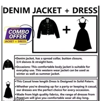 Urbane Glamorous Women Dresses with white Jacket - Black, XL