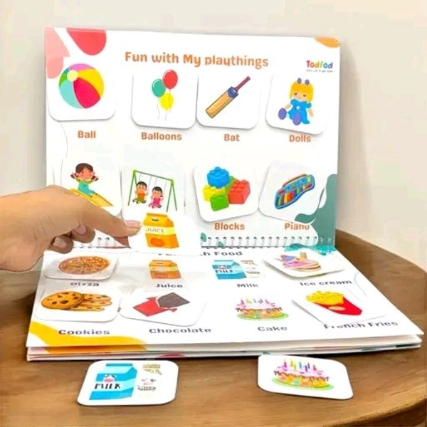 Todfod Chhote Natkhat, All in One Early Learning Board Book For Kids to Learn Vehical, Shapes, Colors, Fruits, Numbers, Body Parts Fruits, Vegetable, Animal Preschool Velcro Binder Book For Kids(13 Pages)
