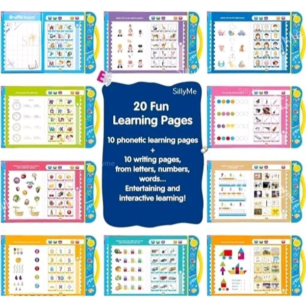 Study Book Activities Learning Book Study Book Electronic Intelligent Book with All Learning Materials with Clear Voice with Touch Sensors for Kids FA (Study Book)