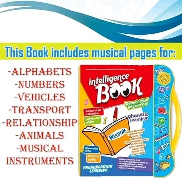 Study Book Activities Learning Book Study Book Electronic Intelligent Book with All Learning Materials with Clear Voice with Touch Sensors for Kids FA (Study Book)