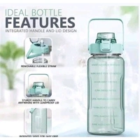 Water Bottle - 2000ml Motivational Time Marker, LeakproofDurable BPA-Free Non-Toxic Sipper Water Bottle for Office, Gym & School (2000ml, Pack of 1, Multicolor)