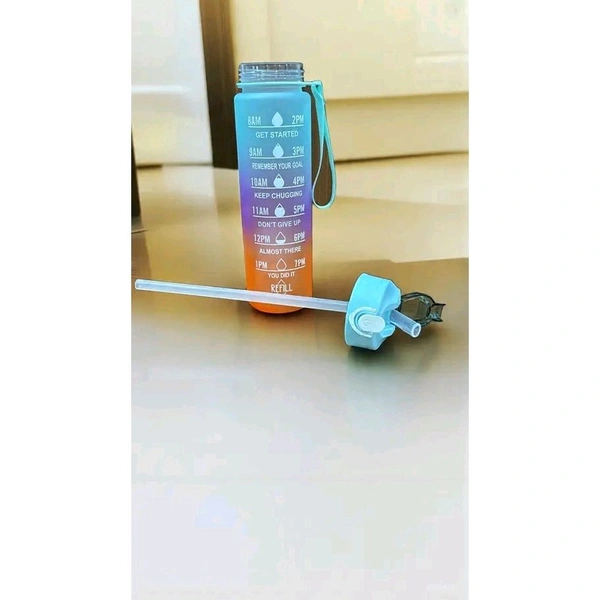 Water Bottle - 800ml Motivational Time Marker, LeakproofDurable BPA-Free Non-Toxic Sipper Water Bottle for Office, Gym & School (800 ml, Pack of 1, Multicolor)