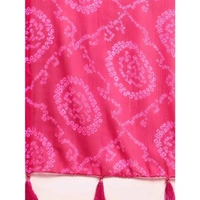 Designer women georgette Print bandhani Saree with blouse piece - Pink