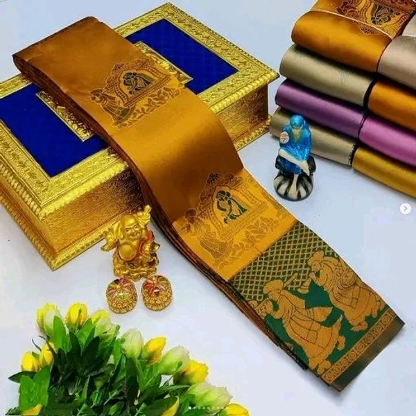 Beautiful Art Silk Jacquard Border Saree With Unstitched Running Blouse For Women Wedding Wear Party - Yellow