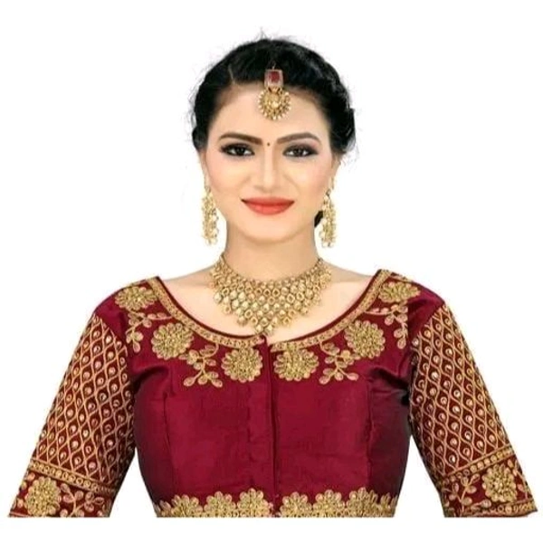 NEW WOMEN EMBRODRY BLOUSE - Maroon, 38
