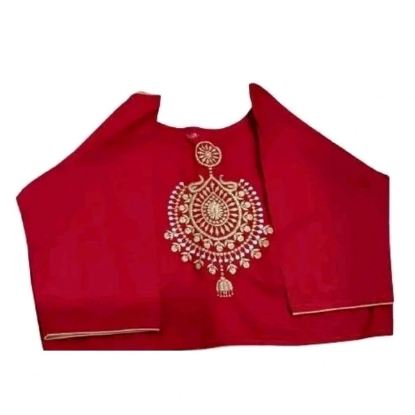 pure cotton embroidery design woman blouse Red Jhumko - Maroon, 34