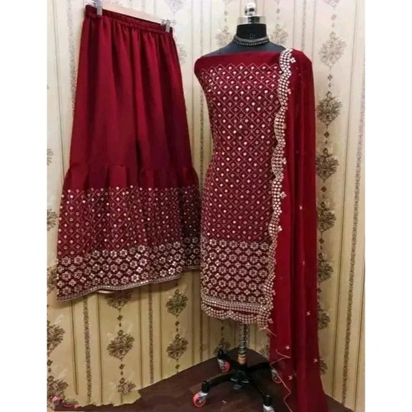 Aagyeyi Sensational Salwar Suits & Dress Materials Georgette 9mm Heavy sequence Work Wear Suit Like Party Wear Garara suit 