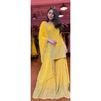 EXCLUSIVE WOMENS GARARA SUITS New Fancy Garara Georgette 9mm Heavy sequence Work Wear Suit Like Party Wear Garara suit 
