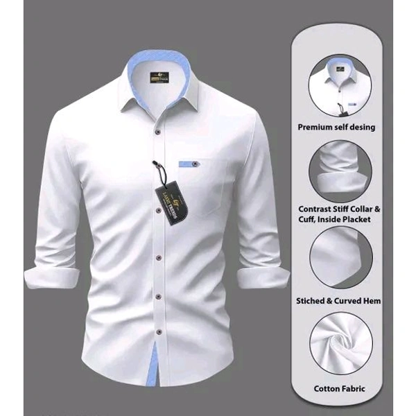 Men Regular Fit Solid Men Shirt - L