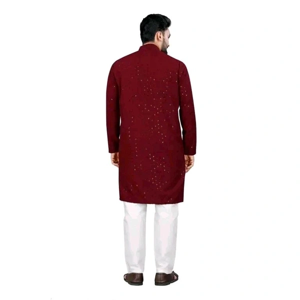 Traditional Embroidery Chikankari Work Lakhnavi Kurta Set For Mens | Festive kurta Set with Pyjama