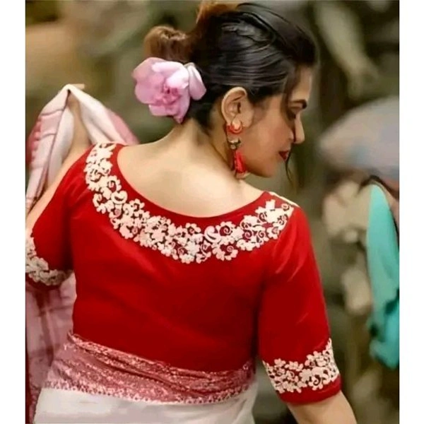 Woman Cotton Embotari Blouse - Red, 32