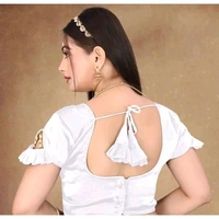Fancy Wedding Wear Blouse, Readymade Stylist Lace on Sleeve, Blouse For Women, Designer New Blouse For Women, Party Wear Blouse, - White