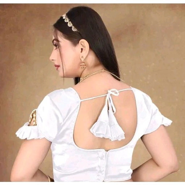Fancy Wedding Wear Blouse, Readymade Stylist Lace on Sleeve, Blouse For Women, Designer New Blouse For Women, Party Wear Blouse, - White