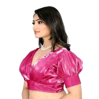 HAVY SOFT ORGENZA ZIMICHOO BALOON SLIVE ➡️ FRONT SIDE V NECK BACK SIDE ROUND - Pink, 34