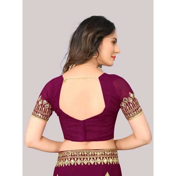 Self Design, Embroidered, Solid/Plain Bollywood Georgette - Green