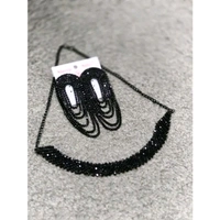 Black colour necklace chokar set
