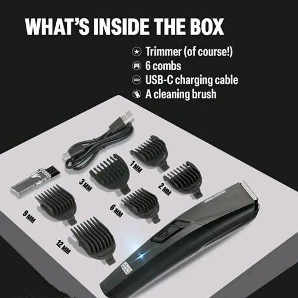 PRO Beard Trimmer For Men, 45 Min Running timer with C-Type Charging Cable
