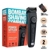 Power Styler Trimmer Men, 2X Fast Charging, 2 Yr Warranty, 80Min runtime, Hair Trimmer, Shaving Machine, Cordless Beard, 38 length Settings, Flash USB Cable fast Charging (Black)