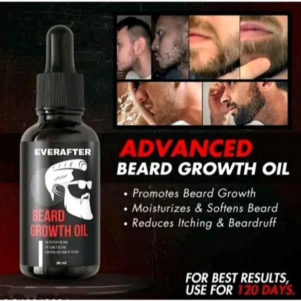 Beard and Hair Growth Oil, 30 ml | Beard growth oil for men | Hair growth oil for men | For faster beard growth | For thicker and fuller looking beard | Best for Patchy Beard | Clinically Tested | Non-Sticky Hair Oil (30 ml)
