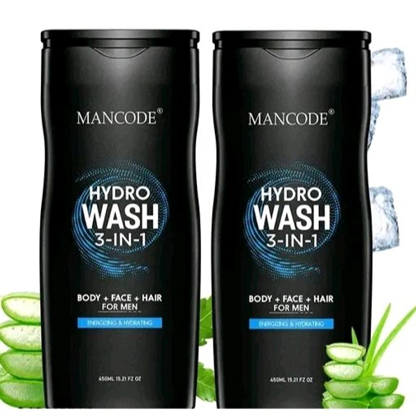 Hydro Wash 3-in-1 Body Wash for men, each 450ml Pack of 2