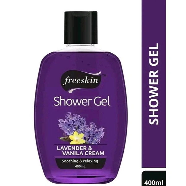 Freeskin Lavender & Vanilla Cream Body Wash for Men & Women Shower Gel for Women Skin Lightening Soothes Skin Irritation Cooling Acne Removal Oil Control Deep Cleansing Glowing Refreshing Smooth Skin - 400ml