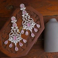 Rhodium-Plated AD Big Long jhumka Earrings For Girls and Women