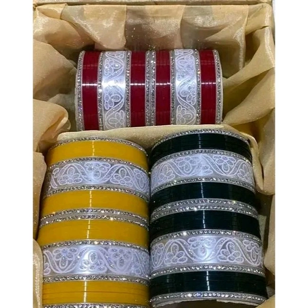 PACHADHARI Plastic CHooda Set Combo Pack With 3 Colors For Women And Girls ( Pack OF Both Hand Chooda Set)