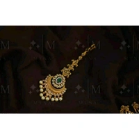 Cz maangtikka with pearls