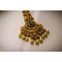 Cz maangtikka with pearls