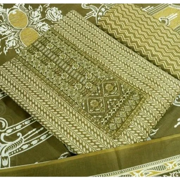 Cotton Embroidered Unstitched Dress Material