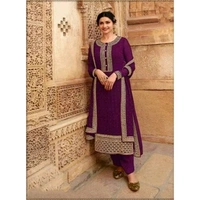 Fantastic Purple Colour Codding Embroidery Georgette Pakistani Suit VINAY 14107 (502-PURPLE)  