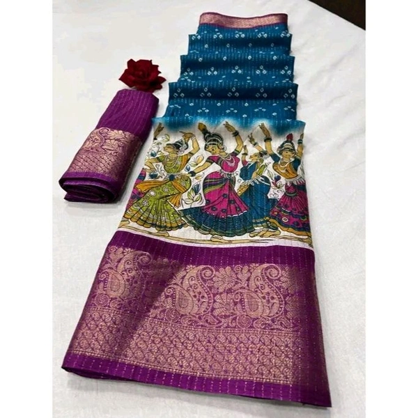 DOLA SILK SPARKLE ZARI BANDHANI PRINT WITH JACQUARD BODAR