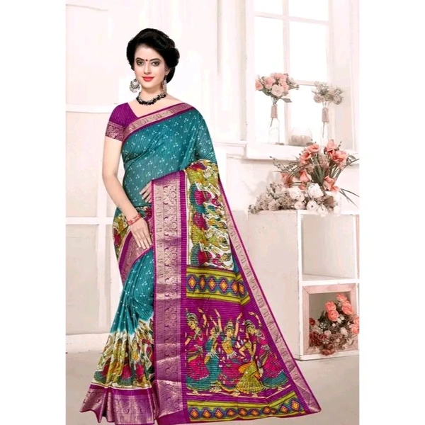 DOLA SILK SPARKLE ZARI BANDHANI PRINT WITH JACQUARD BODAR