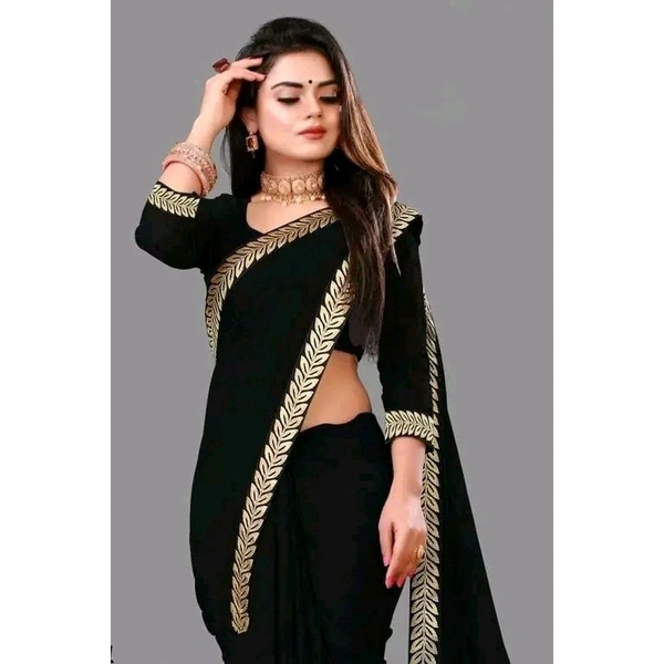 Solid/Plain Daily Wear Georgette Saree