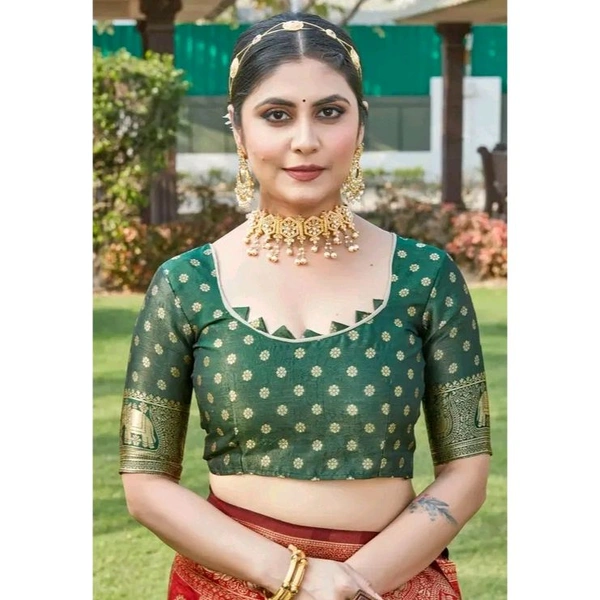 cotton silk jacquard saree with unstitched blouse